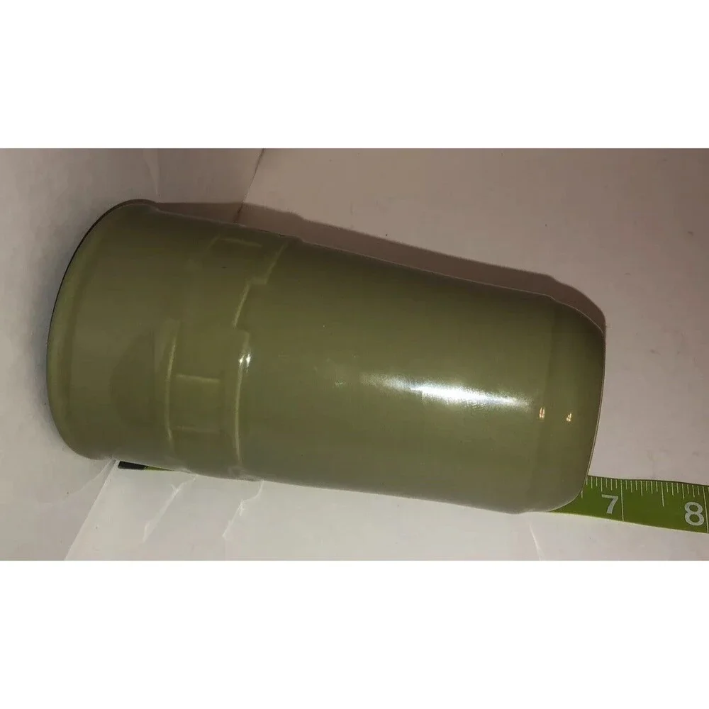 Longaberger Vitrified Pottery Green Coffee Mug Basket Weave Design 6 1/4